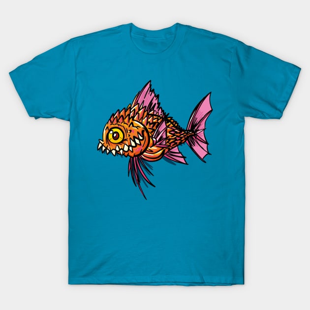 Ugly Piranha Fish T-Shirt by Maxsomma